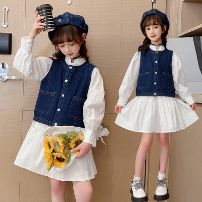 dress girls vest denim buttoned up chaste CHN 38 (230604) - dress anak perempuan (ONLY 4PCS)